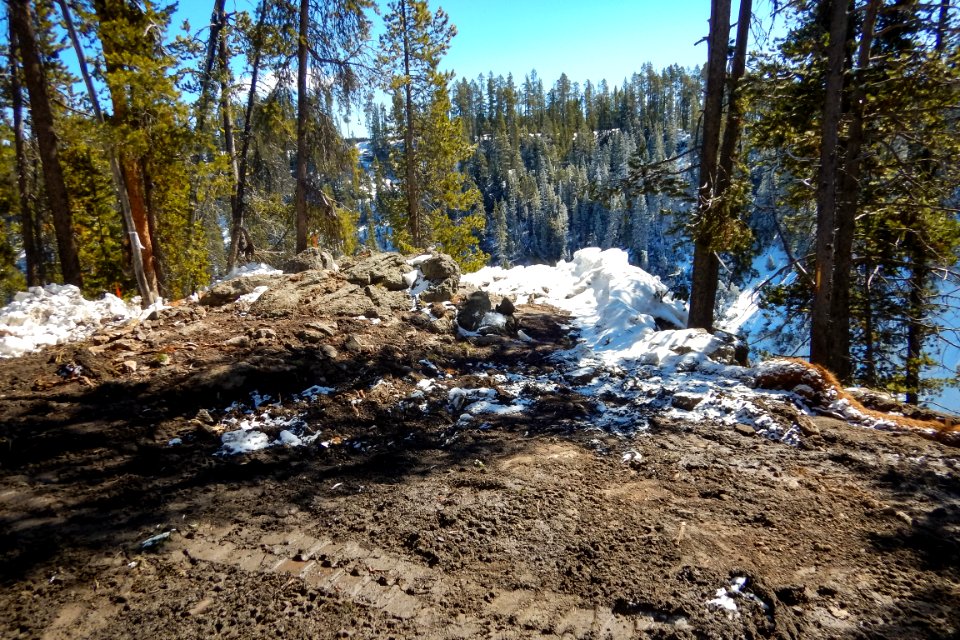 Brink of the Upper Falls project: social trail to edge which would become the first viewing platform
