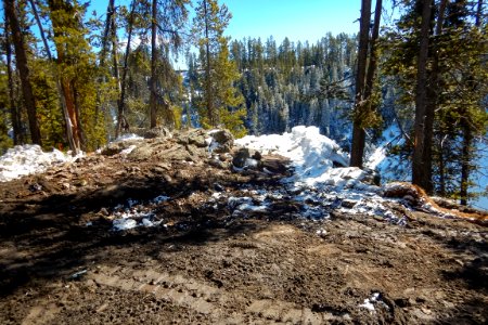 Brink of the Upper Falls project: social trail to edge which would become the first viewing platform photo