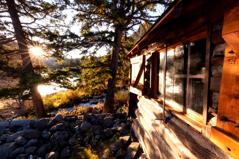Sunrise from the porch of Lower Blacktail Patrol Cabin