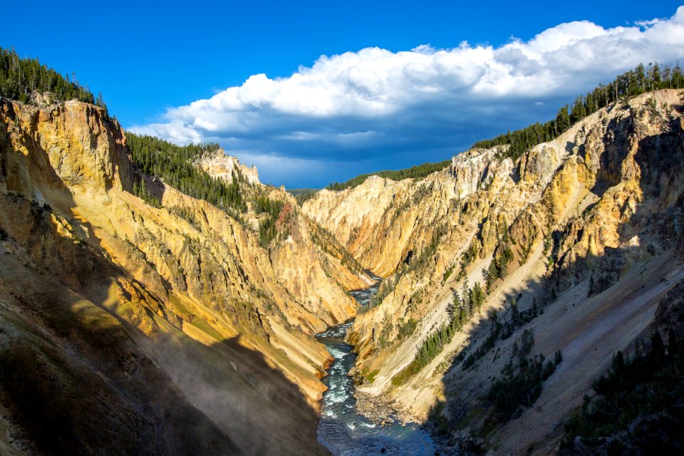 The view down canyon from the Brink of Lower Falls photo