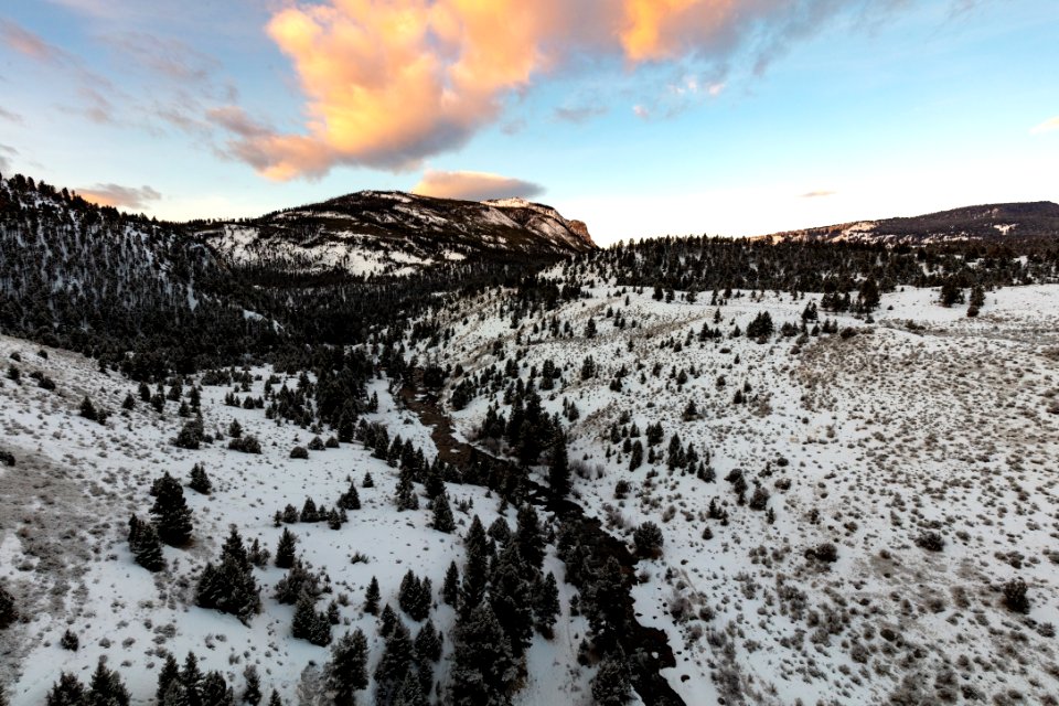 Colorful spring clouds over Gardiner River
