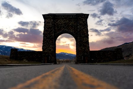 Sunset at the Roosevelt Arch