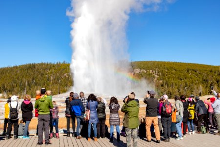 Old Faithful afternoon fall eruption