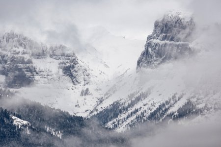 Mountains through the clouds photo