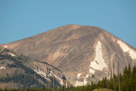 View from road of the remains of the Mt. Holmes fire lookout