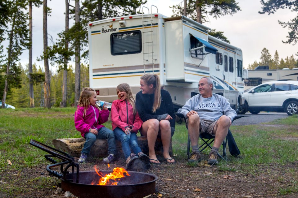 Family in the Norris Camground