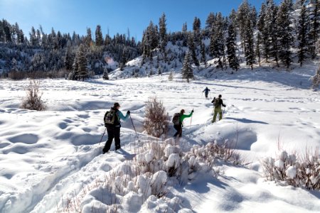 Skiers on the Lost Lake Ski Trail (2) photo