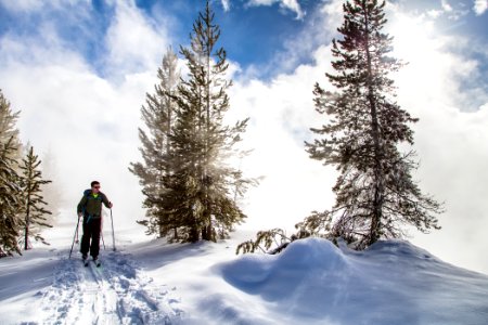 Skiing along the Firehole River