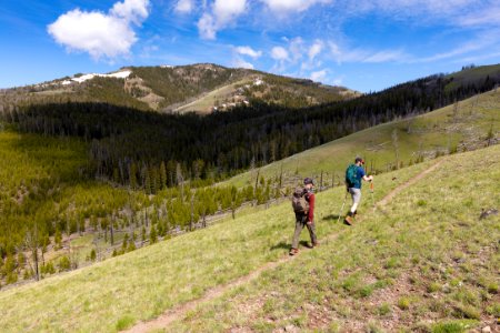Hiking up the Sepulcher Mountain Trail