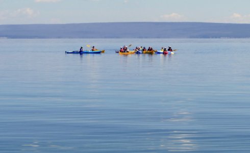 Kayak lesson on Yellowstone Lake