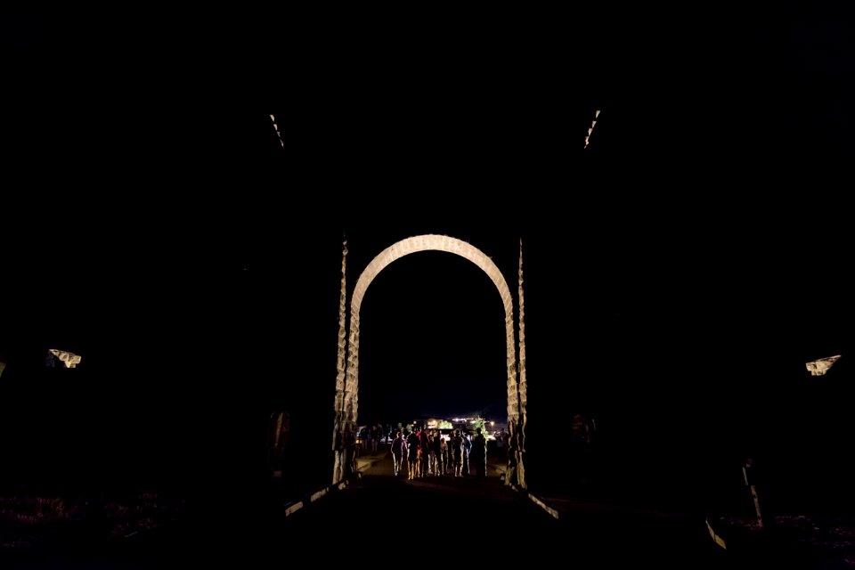 Attendees enjoy Roosevelt Arch after the event
