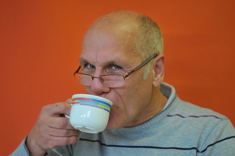 Person coffee glasses