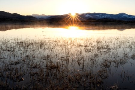 Sunrise at ephemeral ponds near Junction Butte photo