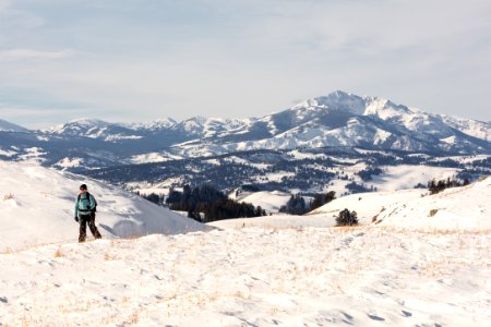 A skier on the Blacktail Plateau Ski Trail