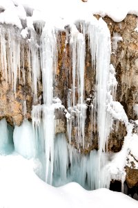 Ice formations on travertine