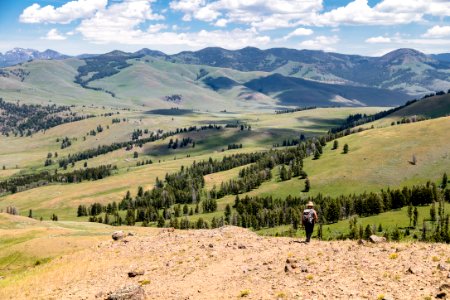 Hiker and Lamar Valley