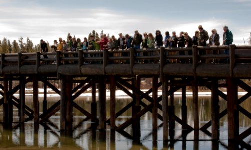Visitors on Fishing Bridge
