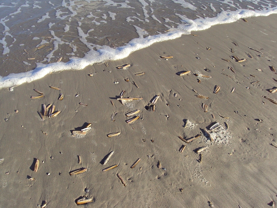 Land wash sandy beach island