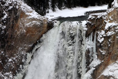 Brink of the Lower Falls in December