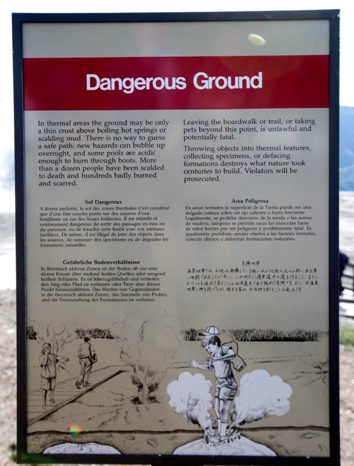 "Dangerous Ground" sign