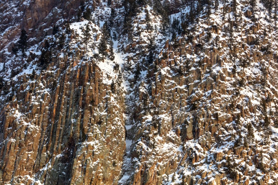 Fresh snow on the cliffs of Mount Jackson