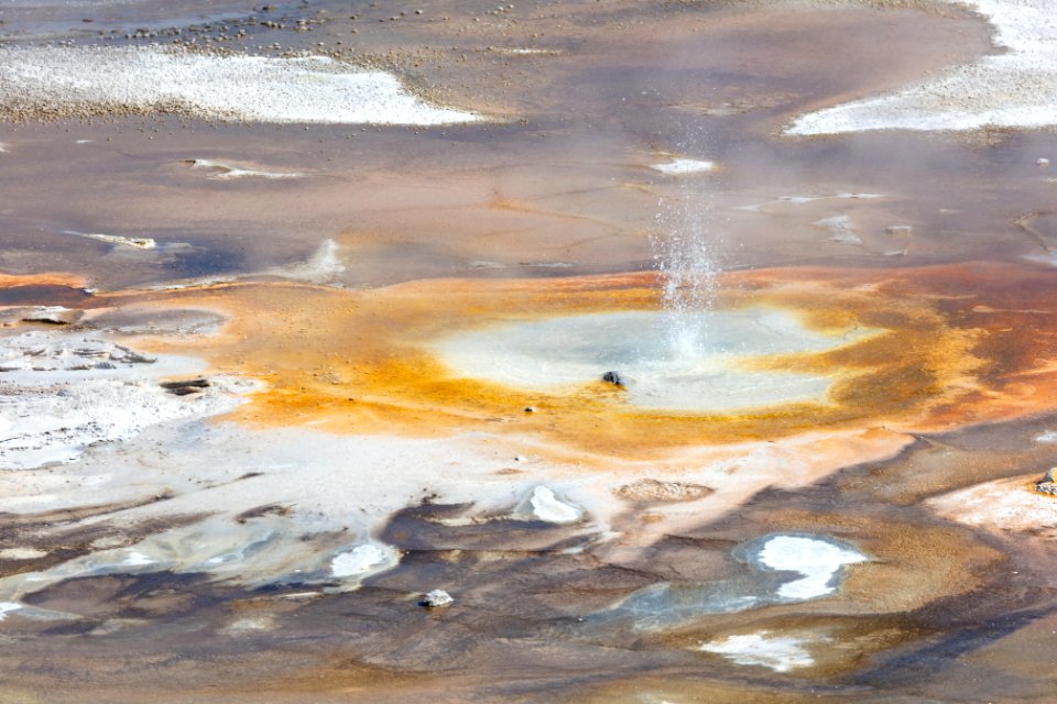 Erupting geysers in Porcelain Basin (2)