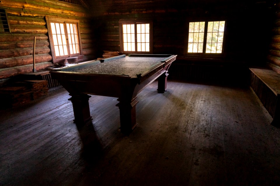 Old billiard table in the OTO Ranch