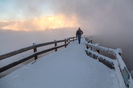 Visitor near Mound Spring (3)