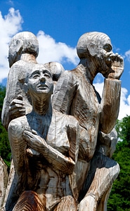 Attitude wooden figures carving