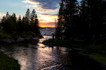 Firehole River sunset photo