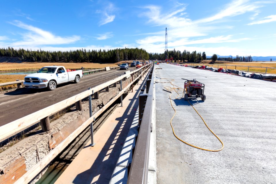 Pelican Creek Bridge project: old road and new bridge
