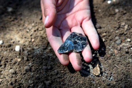 Obsidian flake found on an archaeological dig (2)