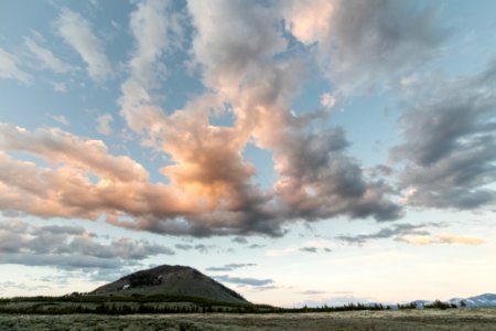 Fiery sunset over Bunsen Peak