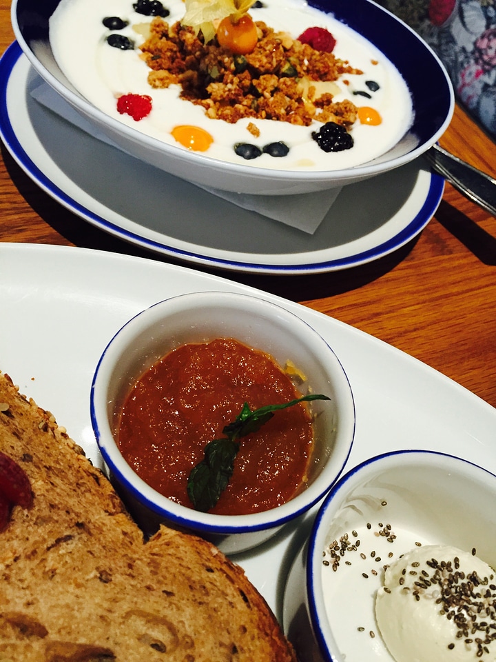 Healthy food muesli milk
