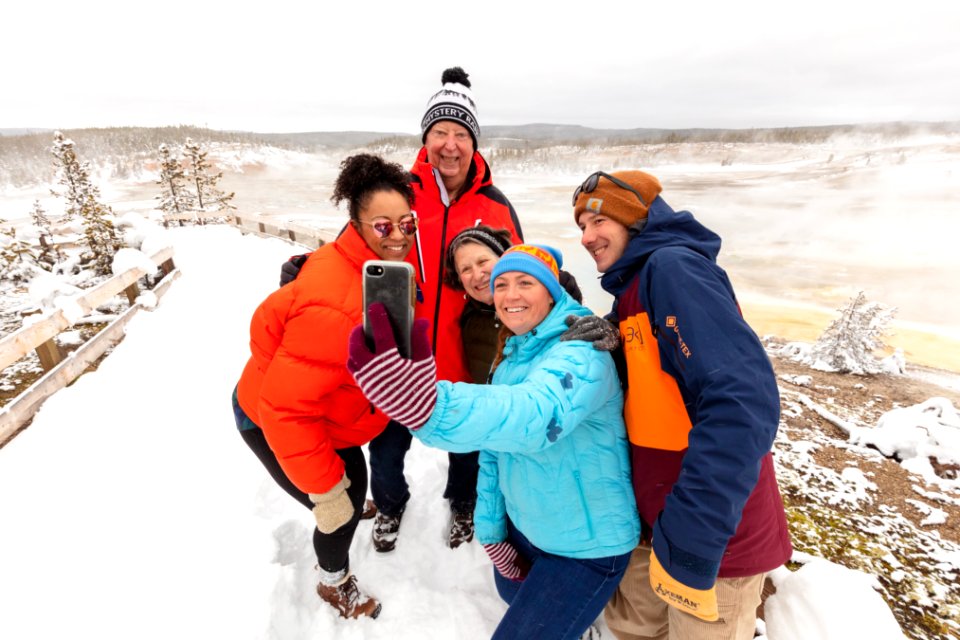 Winter safe selfie at Porcelain Basin
