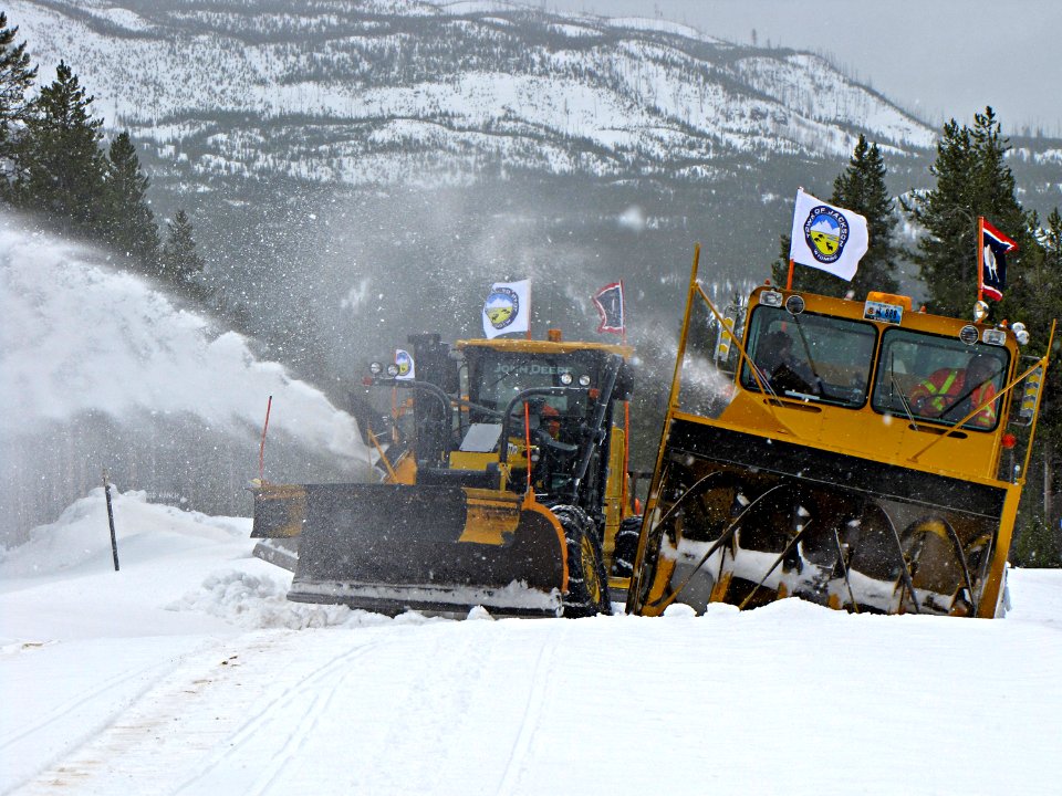 WYDOT Crews Clearing Yellowstone's South Entrance Road