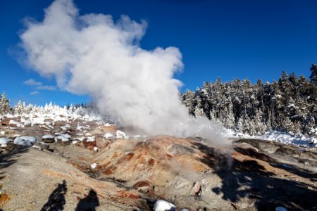 Steamboat Geyser after a snow storm photo