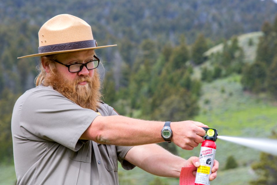 Bear spray demonstration