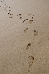 Footprint in the sand sea sunny beach
