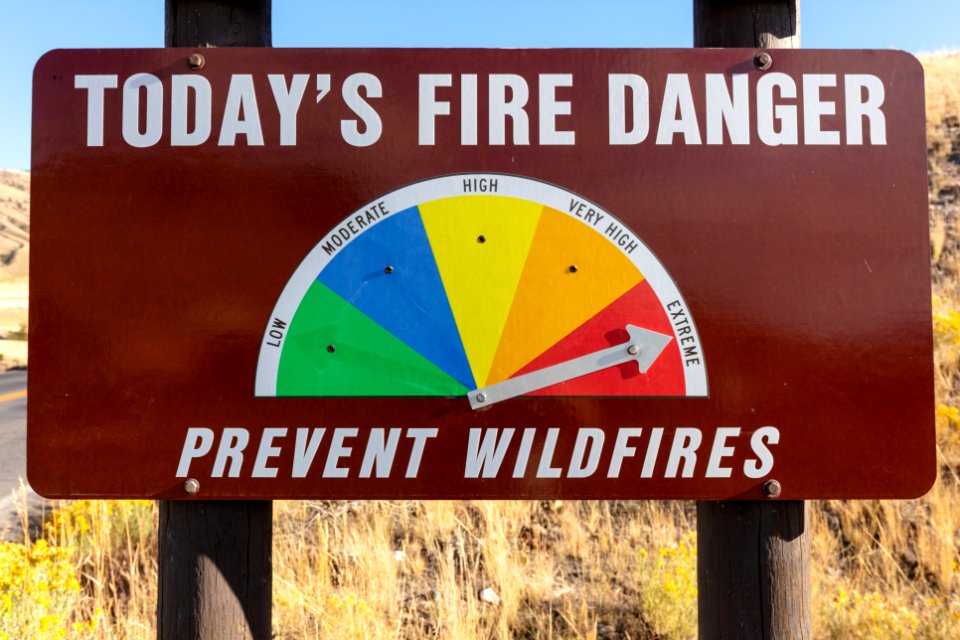 Fire Danger sign at Extreme