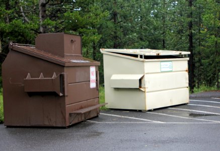 Bridge Bay Campground dumpster & cardboard recyling bin