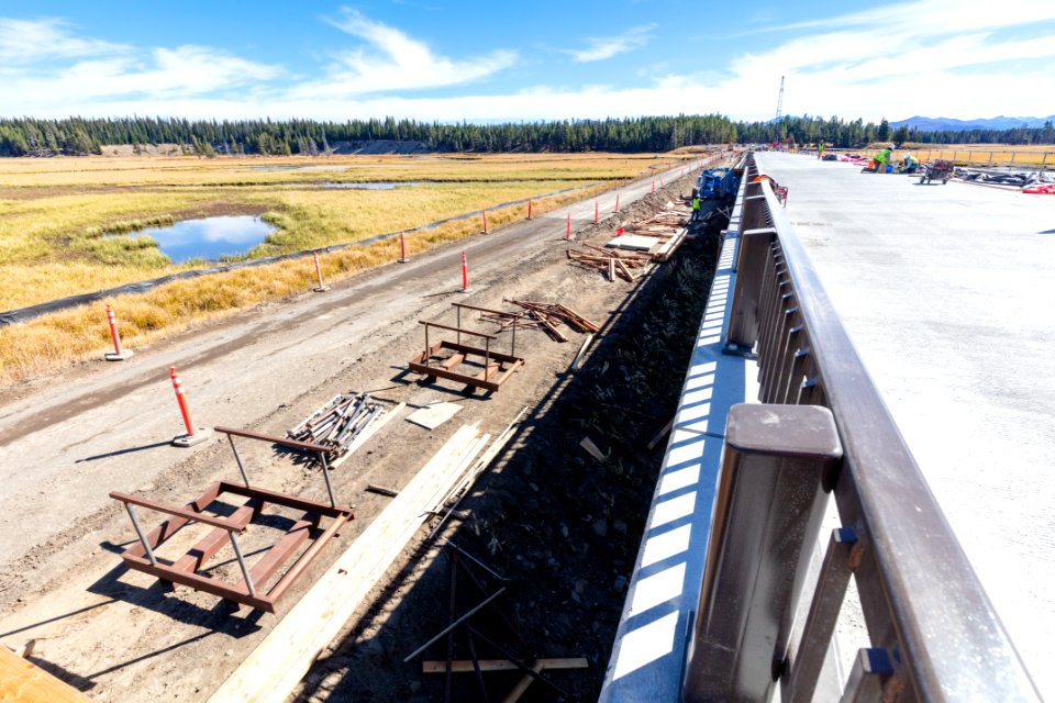 Pelican Creek Bridge project: old road and new bridge (2)