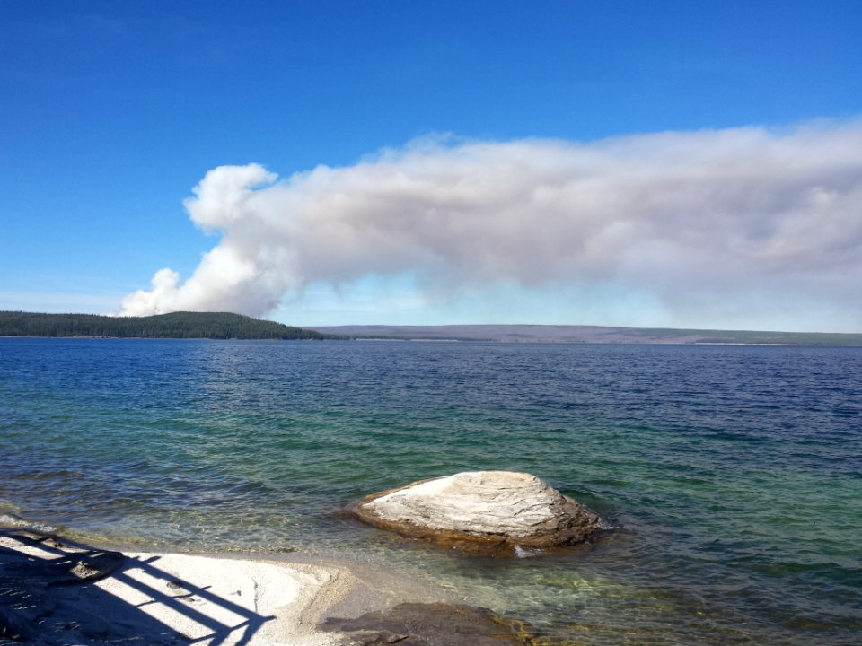 Spruce Fire from West Thumb