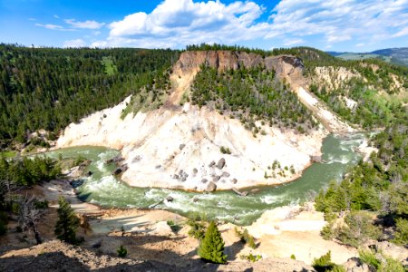 Overlooking Calcite Springs from the Yellowstone River Picnic Area Trail