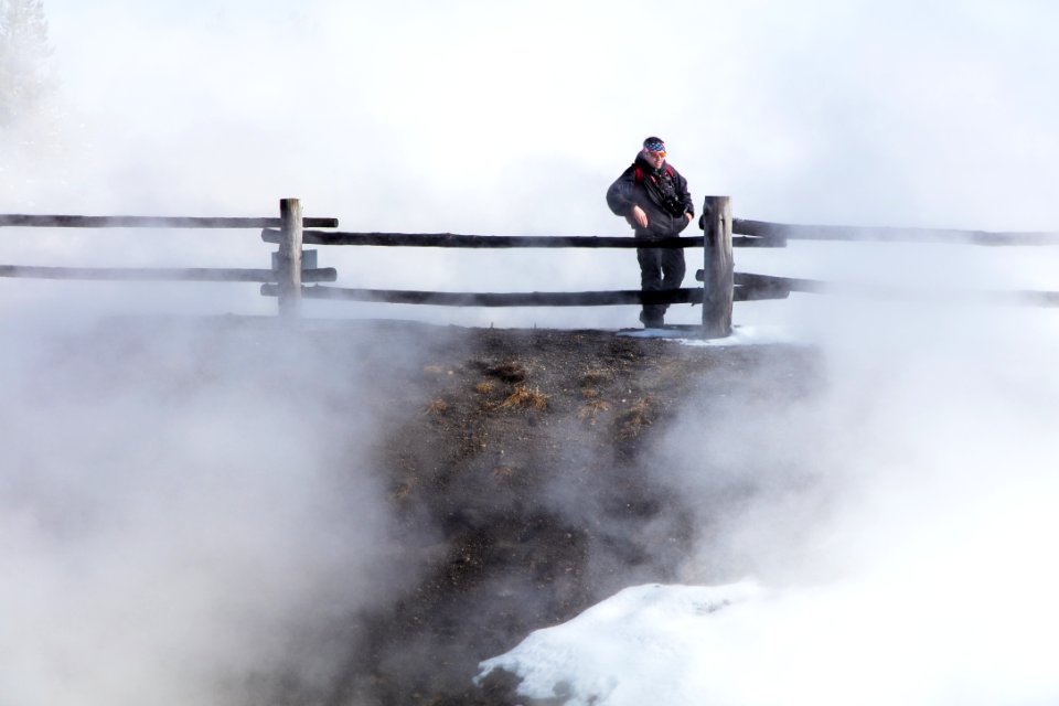 Enjoying views of Black Sand Pool