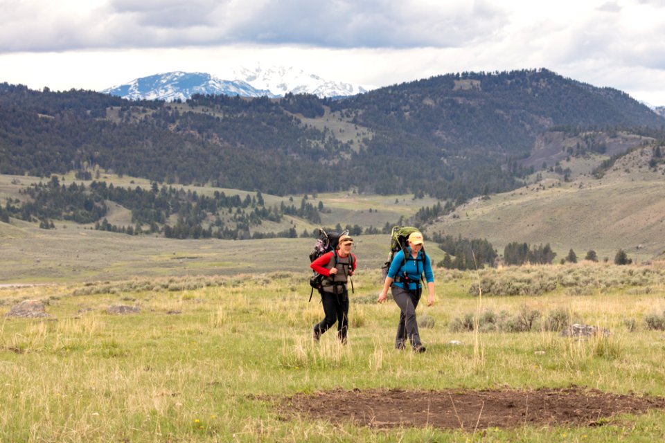 Backcountry campers on the Buffalo Plateau Trail