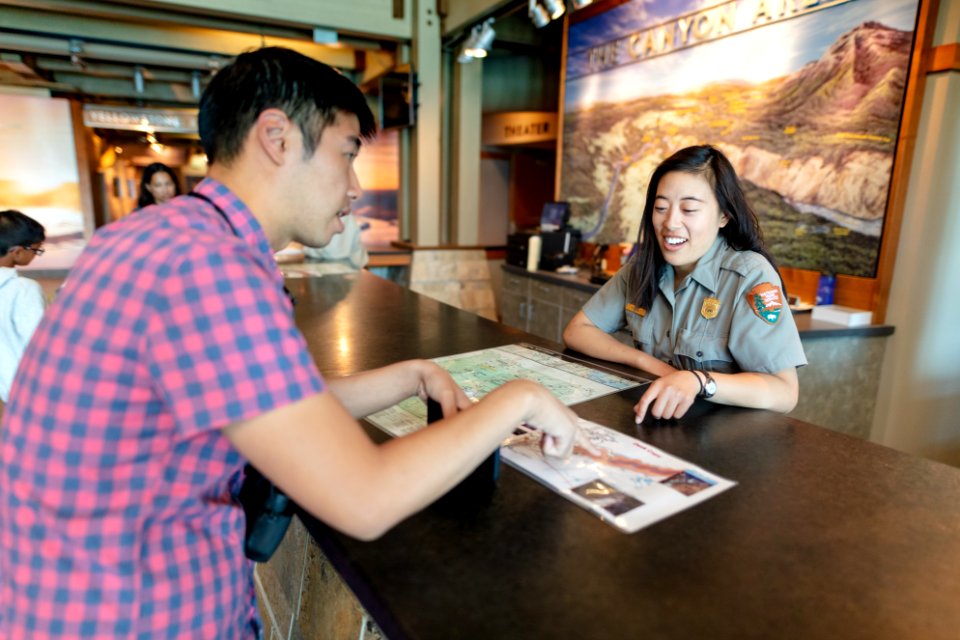 Ranger Vivian at the Canyon Visitor Education Center