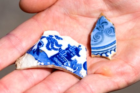 Historic pottery sherds found near the old town of Cinnabar
