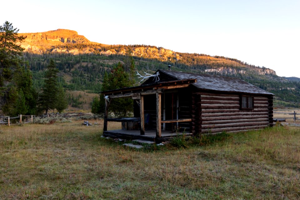 First light over Slough Creek Cabin