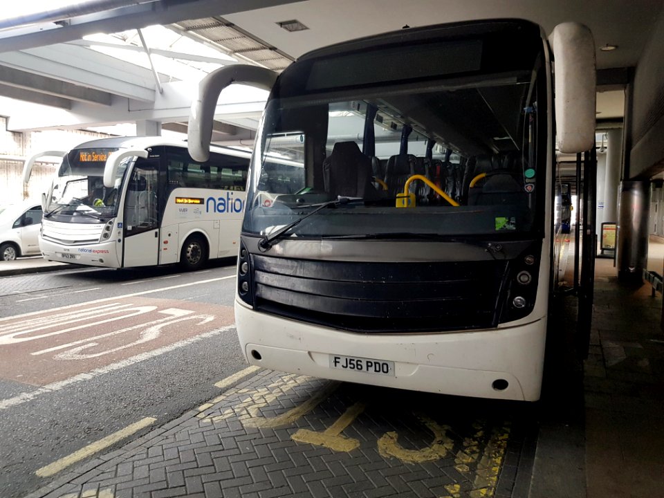 FJ56PDO Green Line Coach Station Victoria. Making a rare visit.